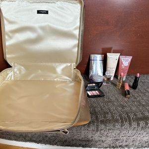Lancôme case with skincare and makeup